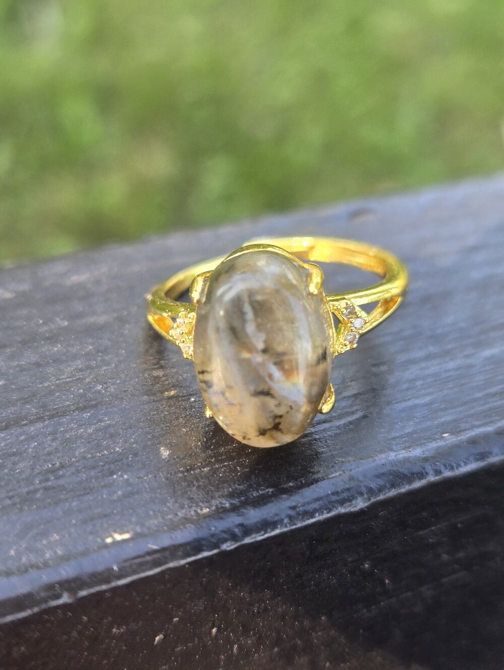 Labradorite Golden Flash Ring